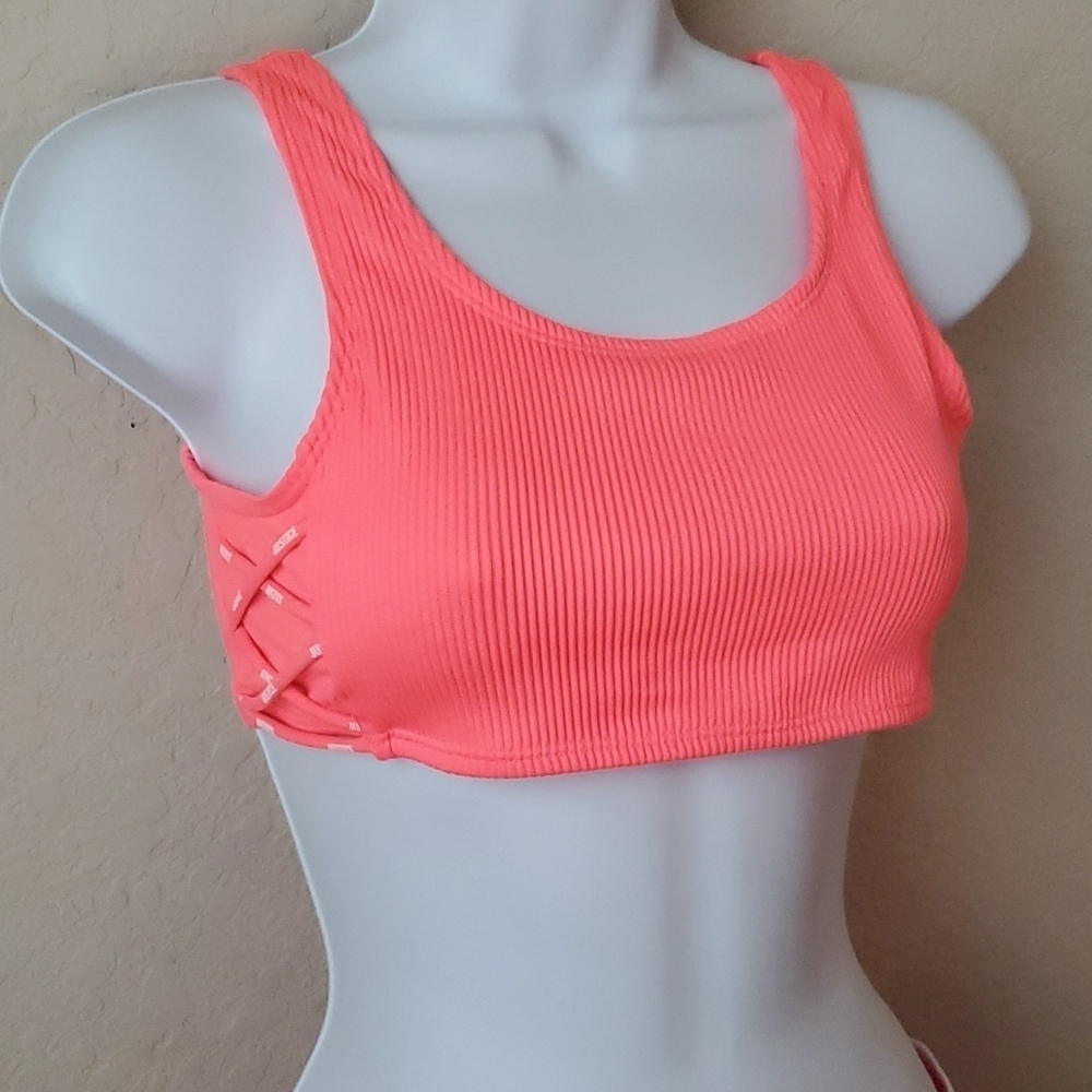 NWOT Justice neon orange 2 piece girls swim suit sz 16 🌛 - Picture 3 of 12